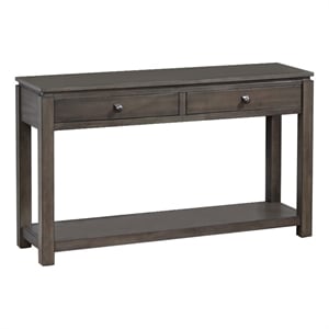 Sunset Trading Shades of Gray Wood Sofa Console Table with Drawers/Shelf in Gray
