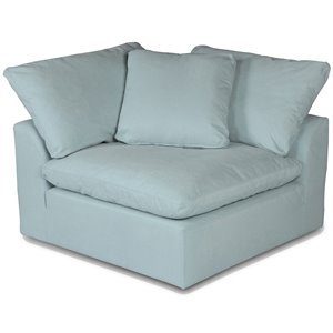 Sunset Trading Puff 44&quot Slipcovered Fabric Arm Chair in Ocean Blue