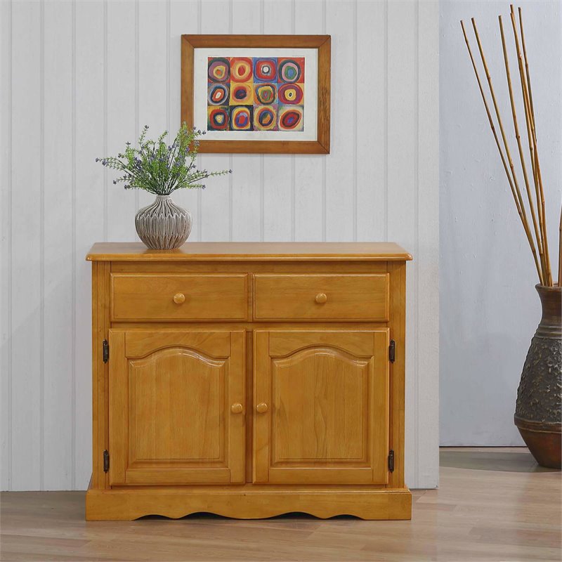 Sunset Trading Oak Selections Oak Selections Wood Keepsake Buffet in Light Oak