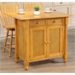 Sunset Trading Oak Selections Drop Leaf Extendable Wood Kitchen Island in Oak