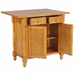 Sunset Trading Oak Selections Drop Leaf Extendable Wood Kitchen Island in Oak