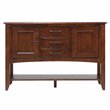 Andrews 3-Drawers 1-Large Open Shelf Cabinet Sideboard in Chestnut Brown Wood