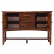 Andrews 3-Drawers 1-Large Open Shelf Cabinet Sideboard in Chestnut Brown Wood