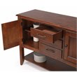 Andrews 3-Drawers 1-Large Open Shelf Cabinet Sideboard in Chestnut Brown Wood