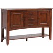 Andrews 3-Drawers 1-Large Open Shelf Cabinet Sideboard in Chestnut Brown Wood