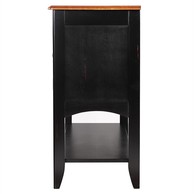 Selections 3-Drawers 1-Large Open Shelf Sideboard in Antique Black/Cherry Wood