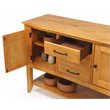 Oak Selections 3-Drawers 1-Large Open Shelf Cabinet Sideboard in Light Oak Wood