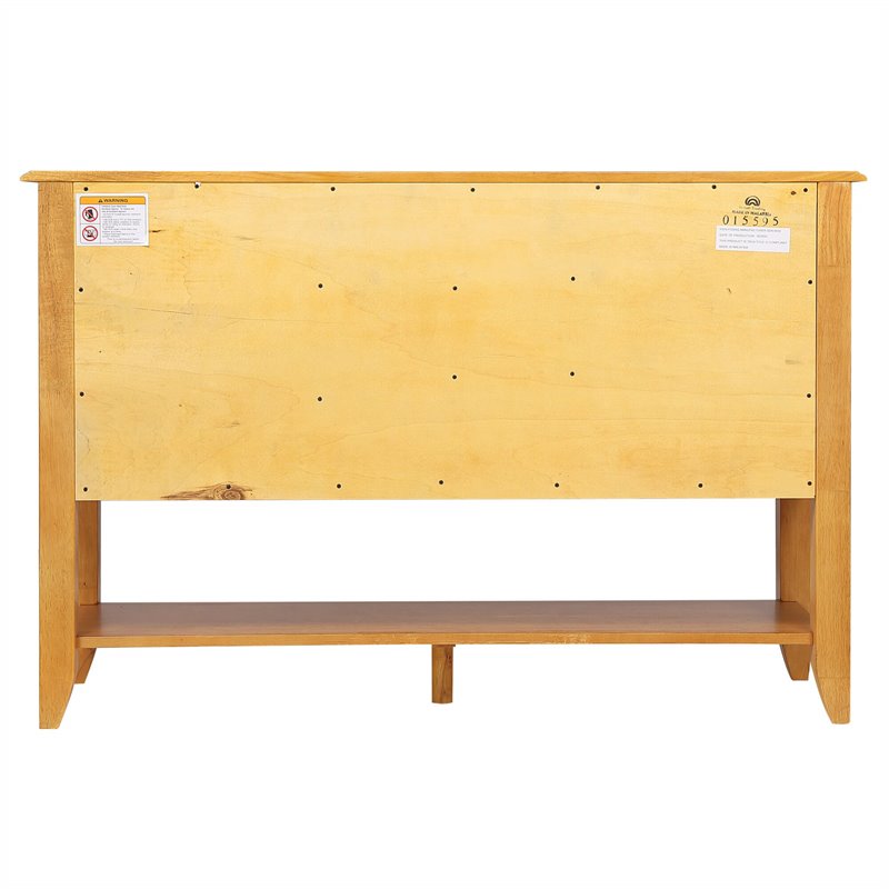 Oak Selections 3-Drawers 1-Large Open Shelf Cabinet Sideboard in Light Oak Wood