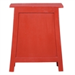 Cottage Solid Wood Zen End Table Nightstand in Distressed Red