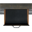 Trestle Server with Wine Rack Shelves Drawers in Distressed Gray Solid Wood