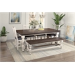 Rustic French 78-in Rectangle Dining Table in Distressed White/Brown Solid Wood