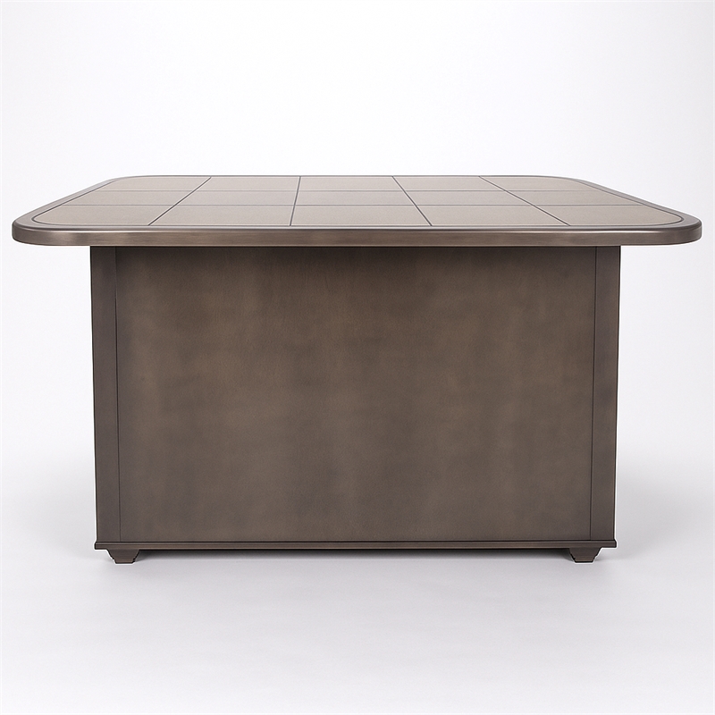 Shades of Gray Kitchen Island in Solid Wood with Grey Tile Top