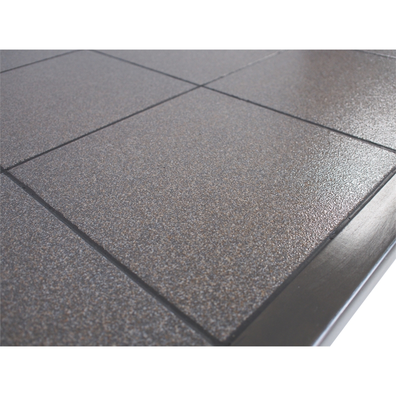 Shades of Gray Kitchen Island in Solid Wood with Grey Tile Top