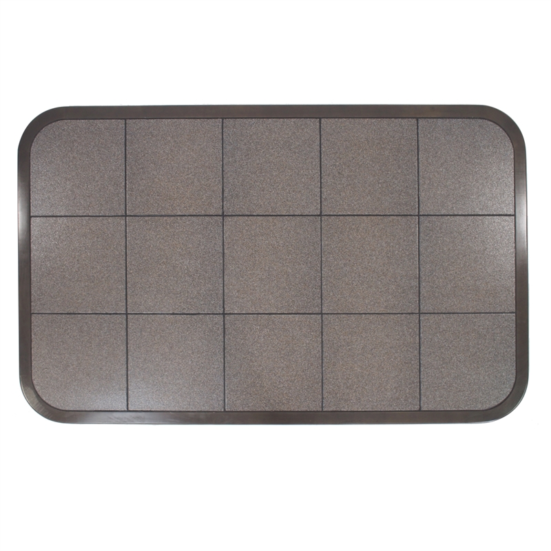 Shades of Gray Kitchen Island in Solid Wood with Grey Tile Top