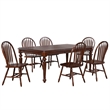Andrews 7Pc 76-in Rectangle Butterfly Extendable Dining Set /Chestnut Brown Wood