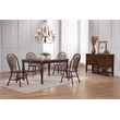 Andrews 6PC 76-in Rectangle Extending Dining Set w Sideboard Chestnut Brown Wood