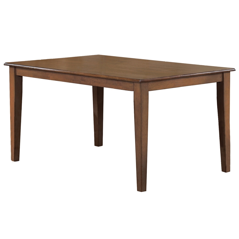 Simply Brook 6Pc 60-in Rectangle Dining Set with Bench in Amish Brown Solid Wood