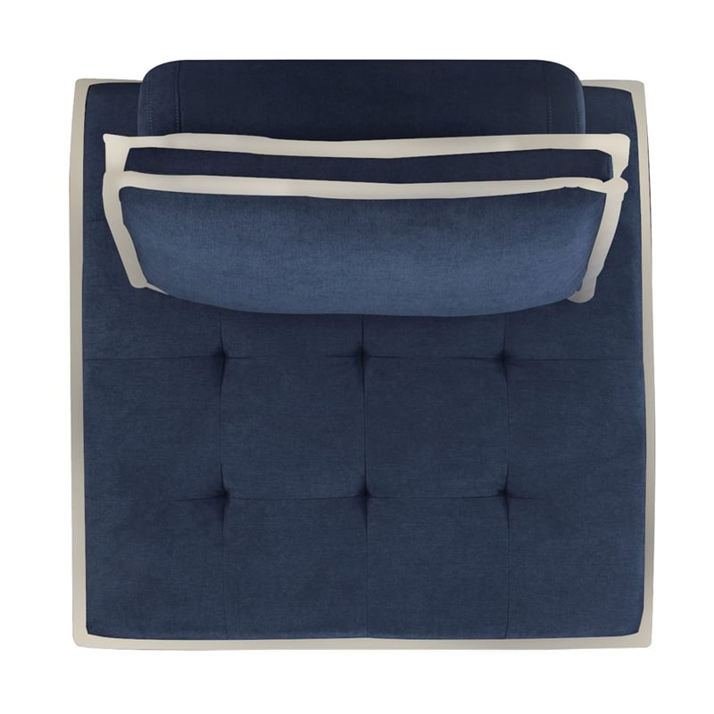Pixie 5Pc Sofa Sectional Modular L-Shaped Couch Navy Blue/Cream Fabric