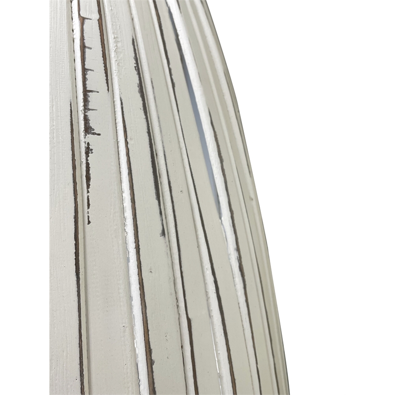 Cottage 3 Boat Shaped Freestanding Shelves in White Driftwood Brown Solid Wood