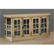 Cottage Window Pane Door Display Sideboard Brown Entryway Cabinet Solid Wood