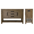 Saunders 8PC Extendable Dining Set with Server Charging/USB Brown Acacia Wood