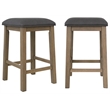 Saunders 3PC Sofa Console Bar Table Set USB/Wine Rack 2 Stools Brown Acacia Wood