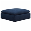 Puff 4 Pc Slipcovered Modular Sectional Sofa Performance Fabric Navy Blue