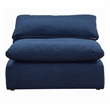 Puff 4 Pc Slipcovered Modular Sectional Sofa Performance Fabric Navy Blue