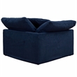 Puff 4 Pc Slipcovered Modular Sectional Sofa Performance Fabric Navy Blue