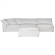 Puff 4 Pc Slipcovered Modular Sectional Sofa Performance Fabric White