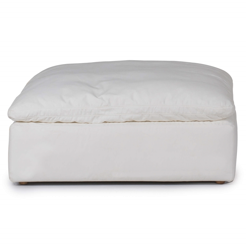 Puff 4 Pc Slipcovered Modular Sectional Sofa Performance Fabric White