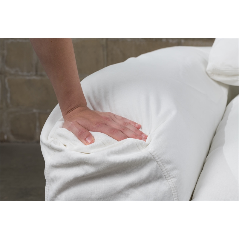 Puff 4 Pc Slipcovered Modular Sectional Sofa Performance Fabric White