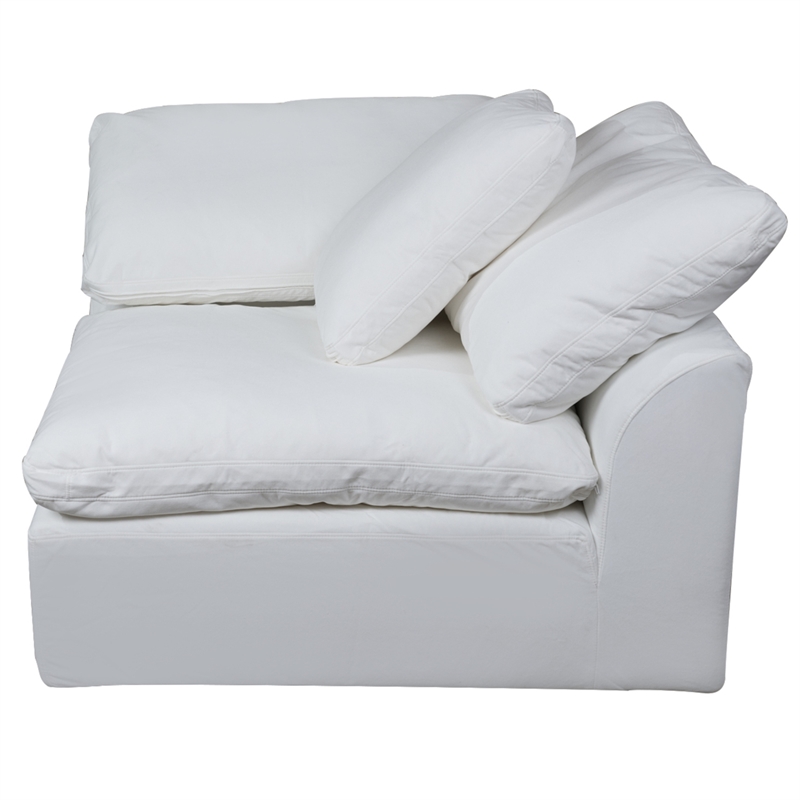 Puff 4 Pc Slipcovered Modular Sectional Sofa Performance Fabric White
