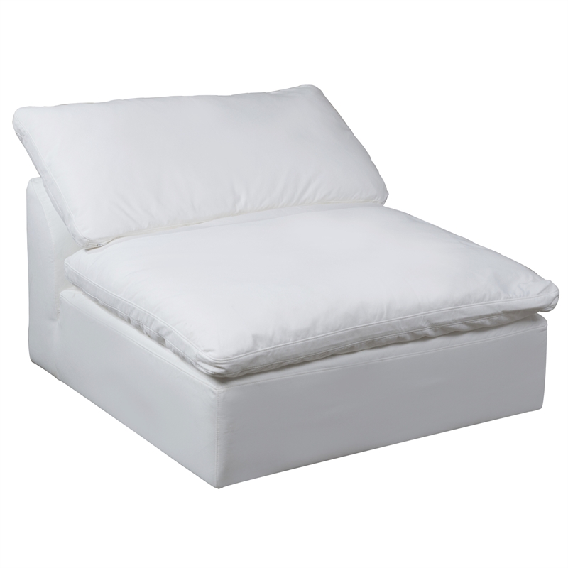 Puff 4 Pc Slipcovered Modular Sectional Sofa Performance Fabric White