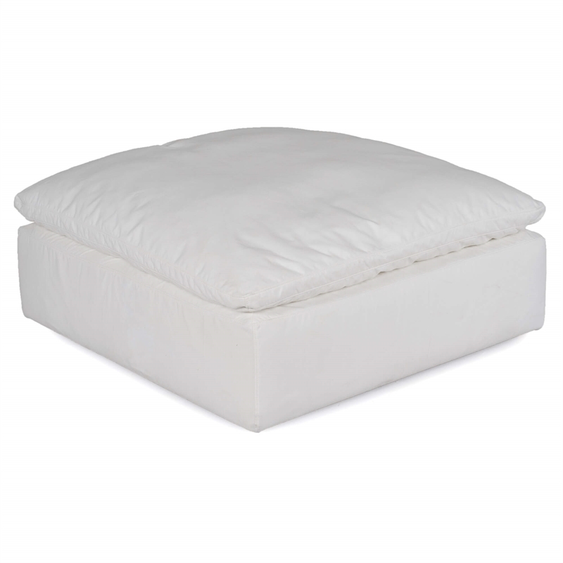 Puff 4 Pc Slipcovered Modular Sectional Sofa Performance Fabric White