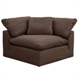 Puff 4 Pc Slipcovered Modular Sectional Sofa Performance Fabric Brown