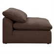 Puff 4 Pc Slipcovered Modular Sectional Sofa Performance Fabric Brown