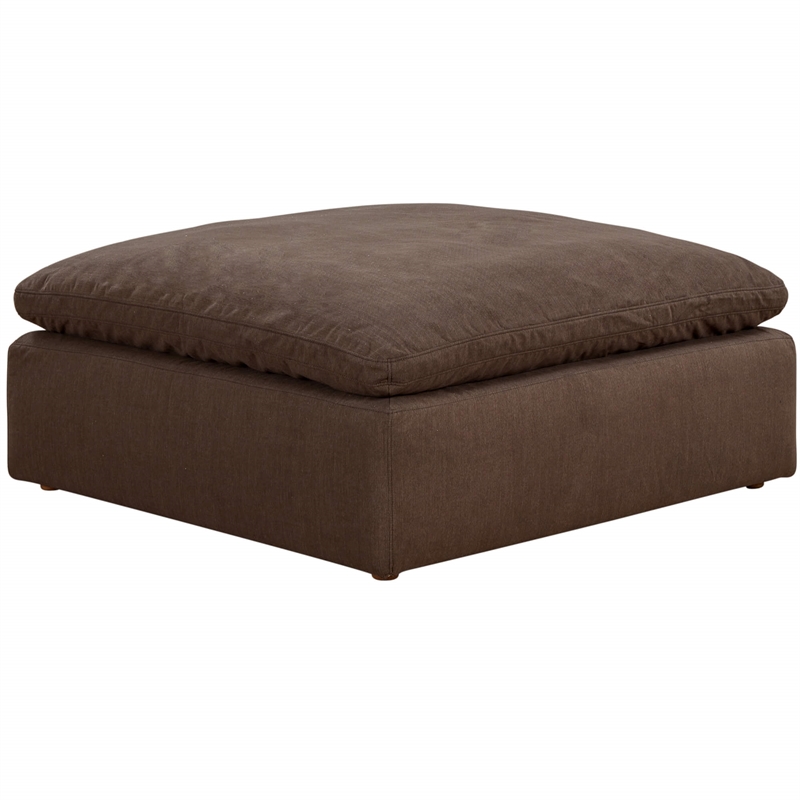 Puff 4 Pc Slipcovered Modular Sectional Sofa Performance Fabric Brown