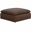 Puff 4 Pc Slipcovered Modular Sectional Sofa Performance Fabric Brown