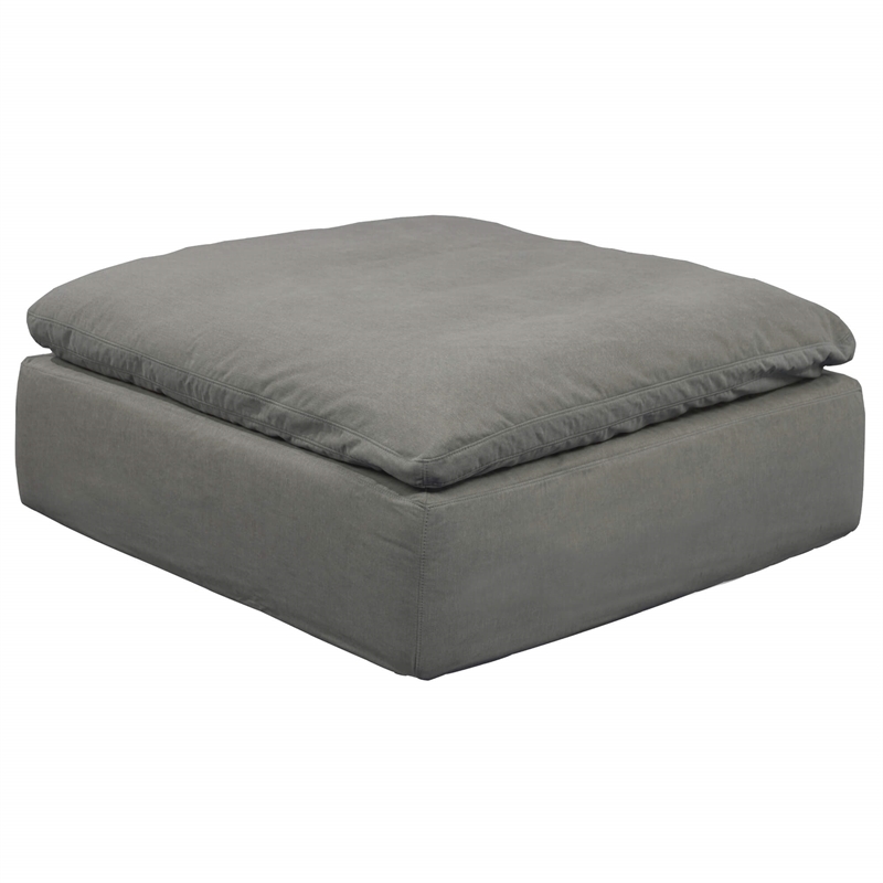 Puff 4 Pc Slipcovered Modular Sectional Sofa Performance Fabric Gray