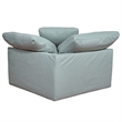 Puff 5 Pc Slipcovered Modular Sectional Sofa Performance Fabric Ocean Blue