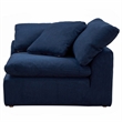 Puff 5 Pc Slipcovered Modular Sectional Sofa Performance Fabric Navy Blue