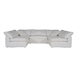 Puff 5 Pc Slipcovered Modular Sectional Sofa Performance Fabric White