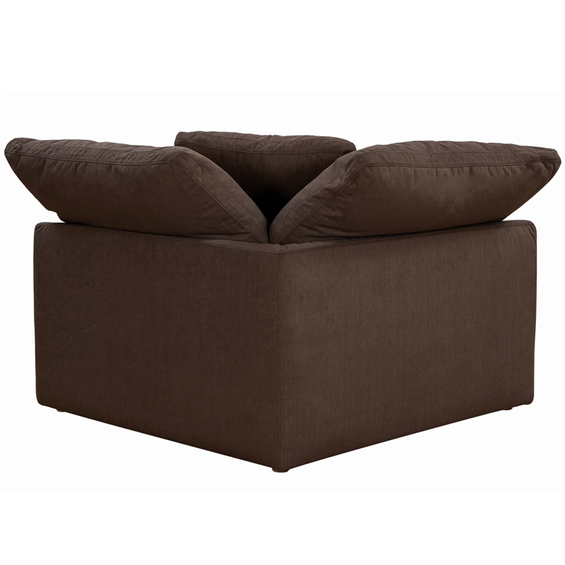 Puff 5 Pc Slipcovered Modular Sectional Sofa Performance Fabric Brown