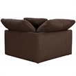 Puff 5 Pc Slipcovered Modular Sectional Sofa Performance Fabric Brown