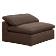 Puff 5 Pc Slipcovered Modular Sectional Sofa Performance Fabric Brown