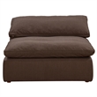 Puff 5 Pc Slipcovered Modular Sectional Sofa Performance Fabric Brown