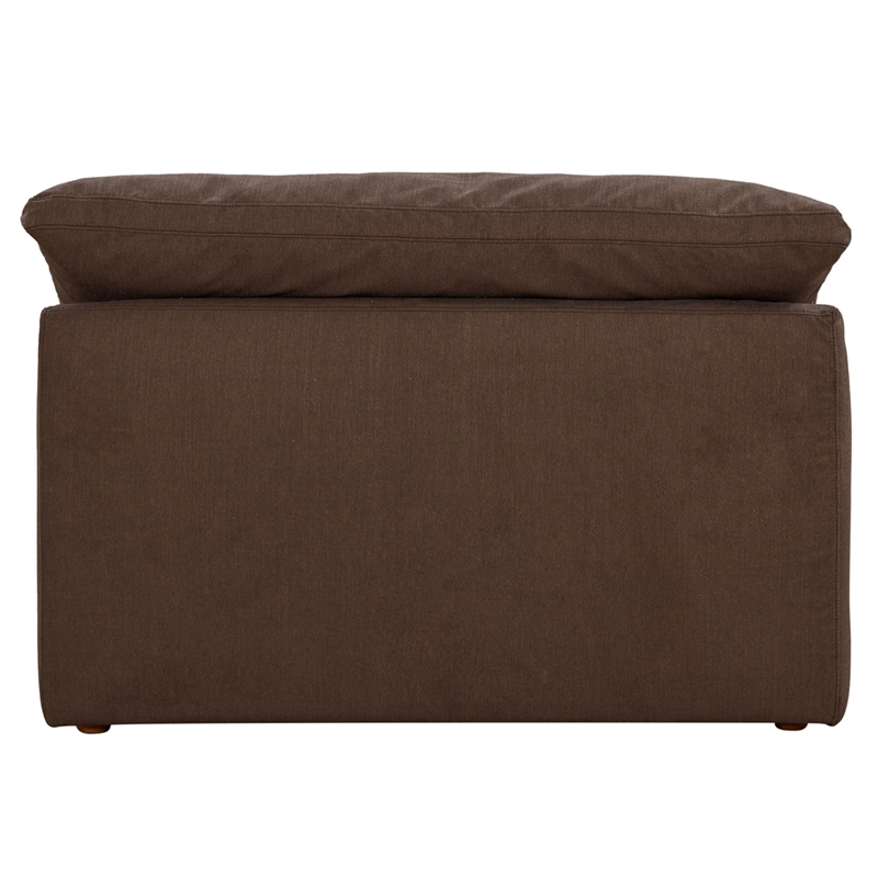Puff 5 Pc Slipcovered Modular Sectional Sofa Performance Fabric Brown