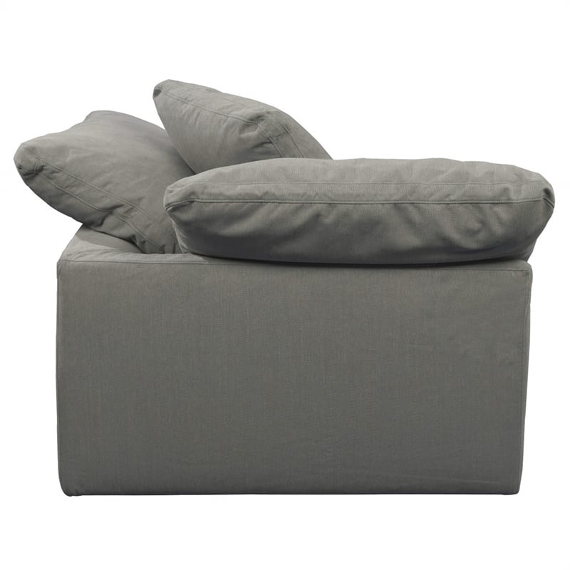 Puff 5 Pc Slipcovered Modular Sectional Sofa Performance Fabric Gray