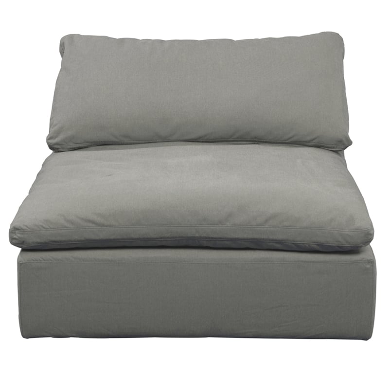 Puff 5 Pc Slipcovered Modular Sectional Sofa Performance Fabric Gray